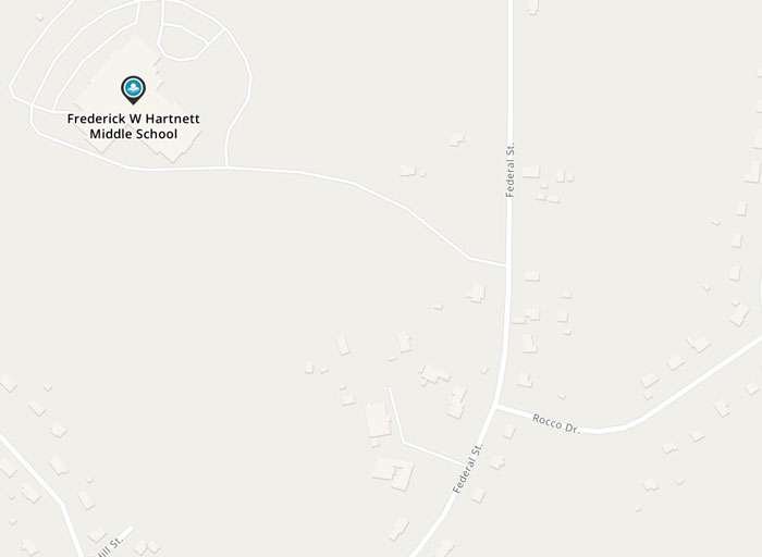 Federal Street sidewalk project - Map showing Federal St., Rocco Driver, and FW Hartnett Middle School