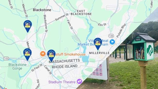 Free Little Libraries in Blackstone MA - Map